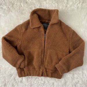 Bagatelle NYC Cropped Teddy Bomber Jacket, size S